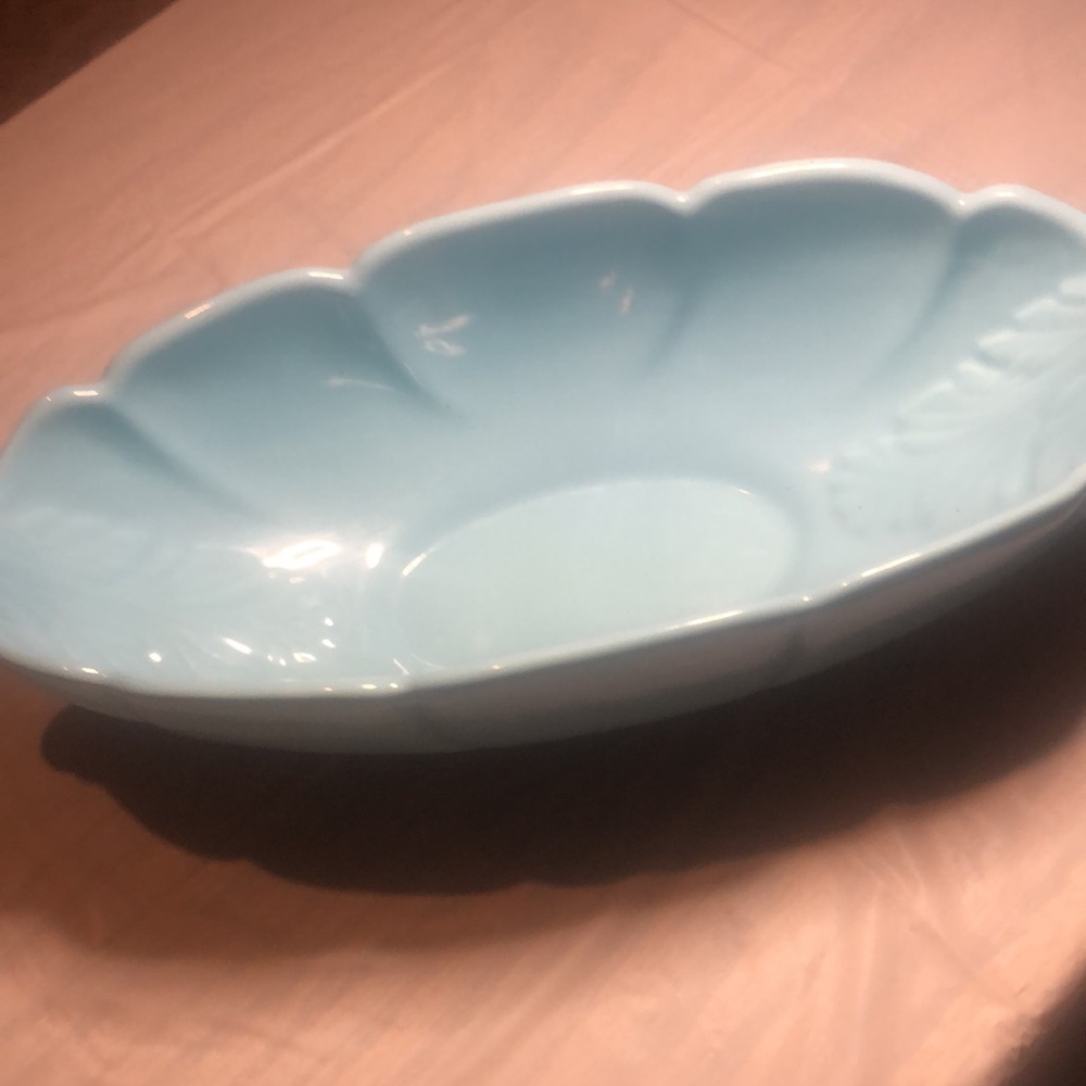 VTG rare Abington USA pottery planter are decoration Light Blue bowl